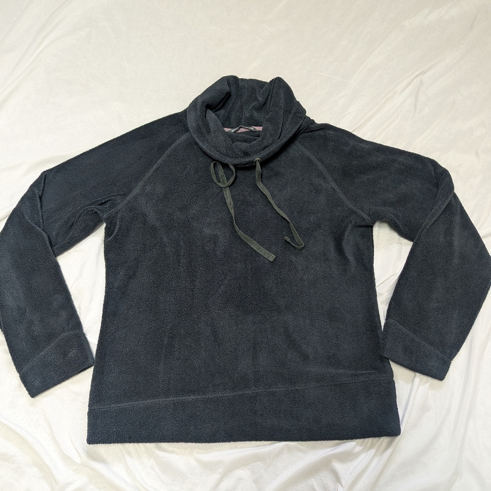 Horny Toad Plush Black Cowl Neck Pullover Fleece Outdoor Hiking Athleasure